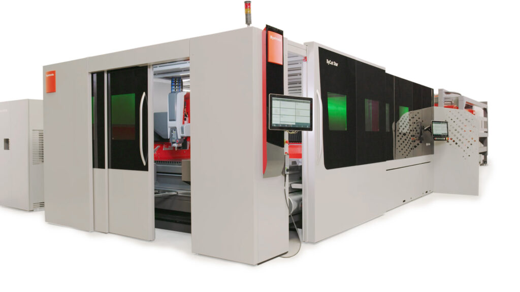 BYSTRONIC: เครื่องตัดไฟเบอร์เลเซอร์อัจฉริยะประสิทธิภาพสูง ( laser cutting ) : คุณสมบัติของเครื่องตัดไฟเบอร์เลเซอร์ ตัดเหล็ก ByCut Star รุ่นใหม่ที่มาพร้อมกับกำลัง 30 กิโลวัตต์ ให้คุณภาพงานตัดเหนือกว่าอีกระดับ