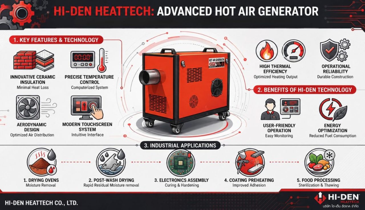 Hot Air Generator เครื่องกำเนิดลมร้อน จาก HI-DEN Heattech ยกระดับระบบให้ความร้อนอุตสาหกรรมอย่างมีประสิทธิภาพ